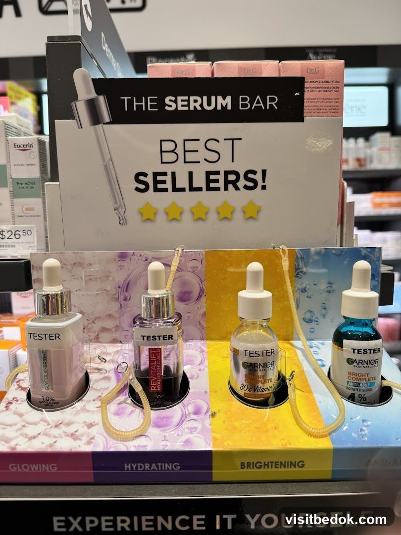The Serum Bar Best Sellers Display