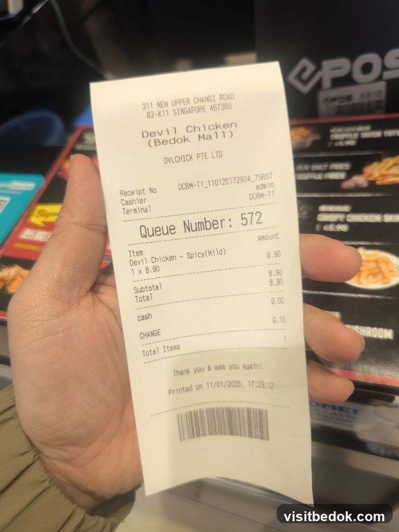 Receipt from Devil Chicken