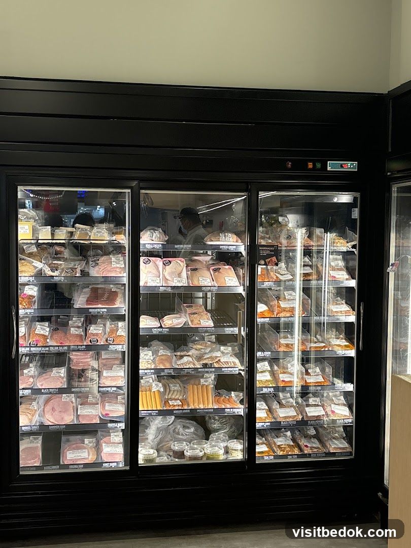 Refrigerated Display of Packaged Meats and Foods