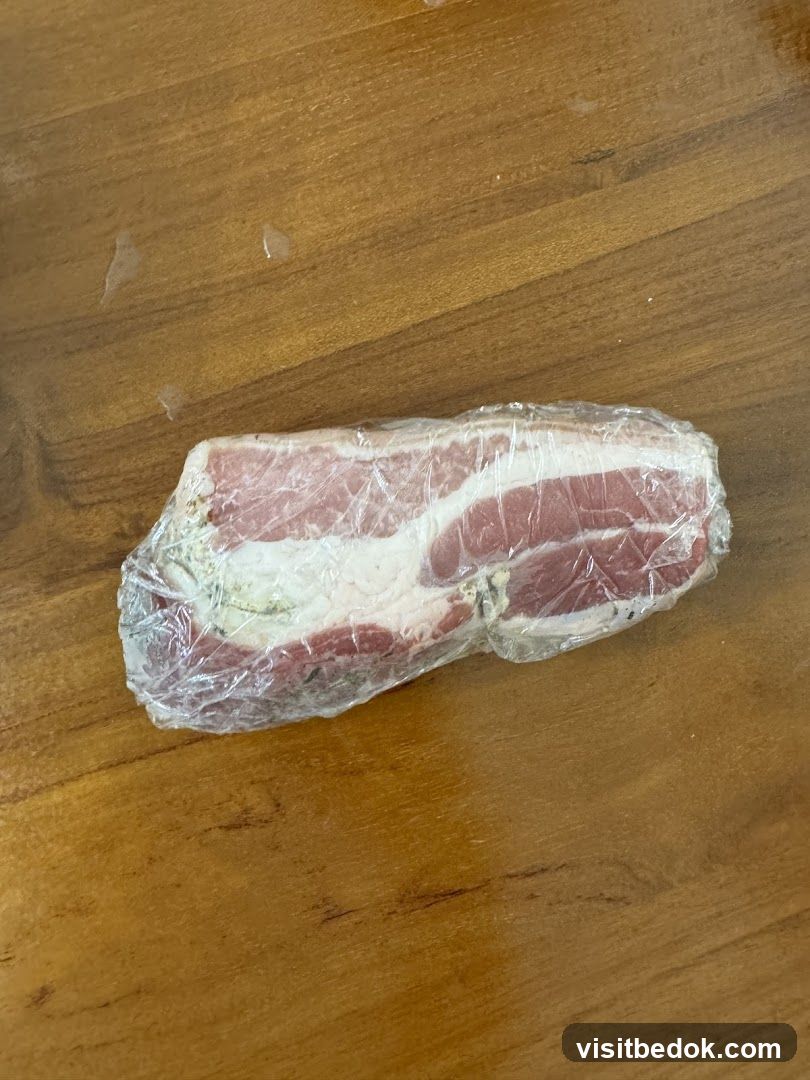 Bacon on a wooden surface