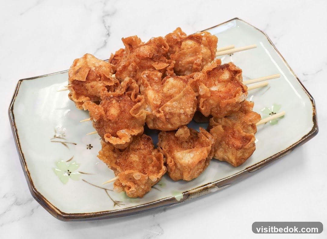 Fried Wontons on Skewers