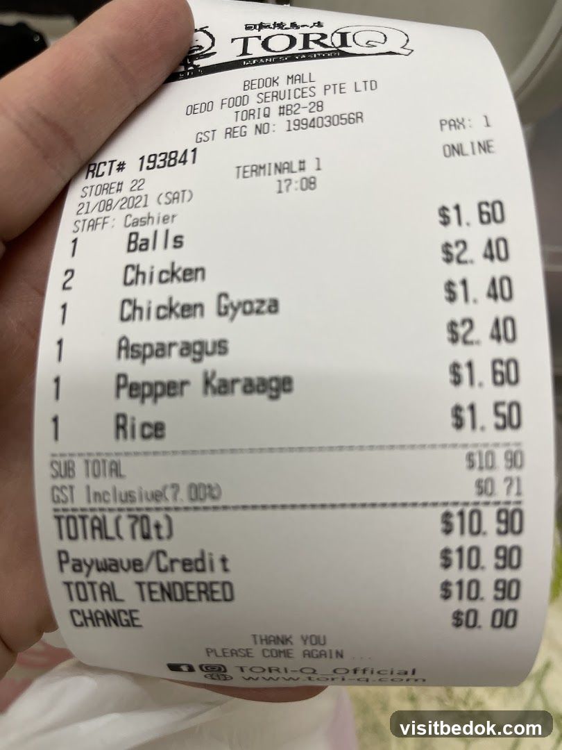 Tori-Q Receipt