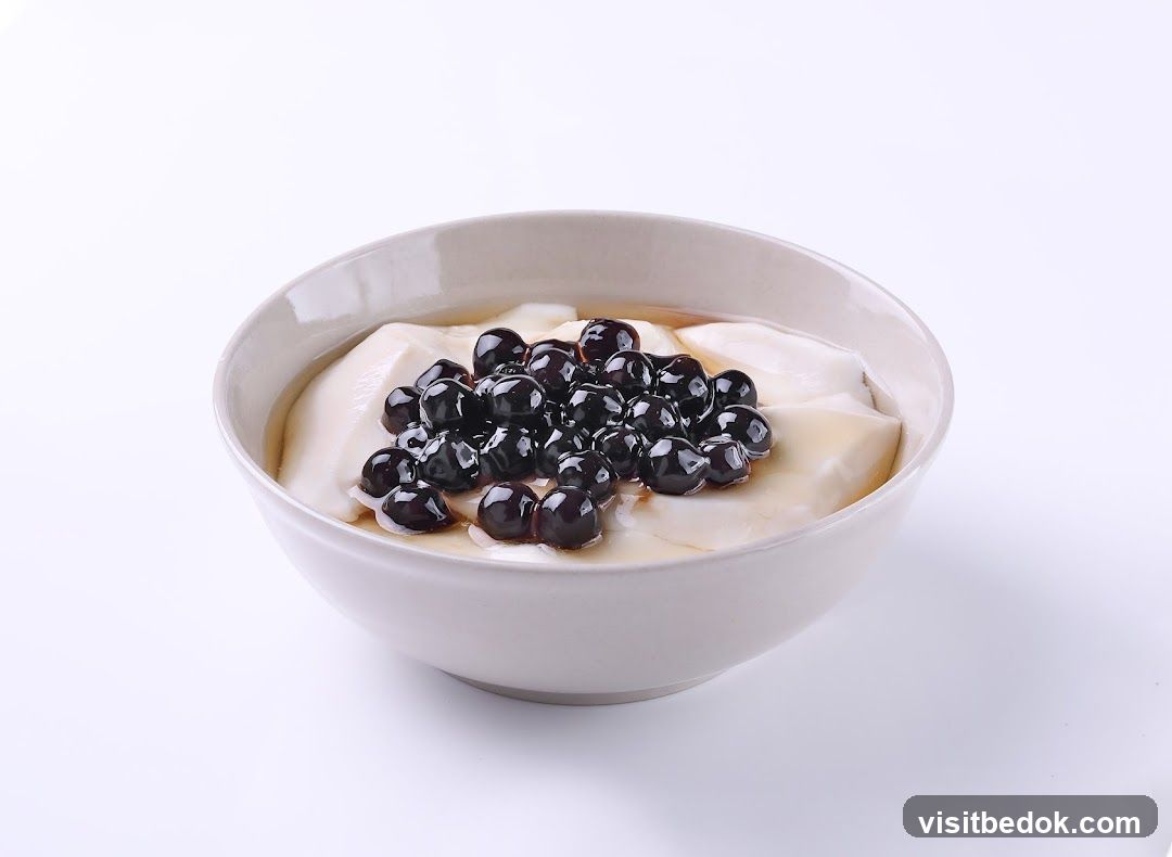 Tofu Pudding with Boba