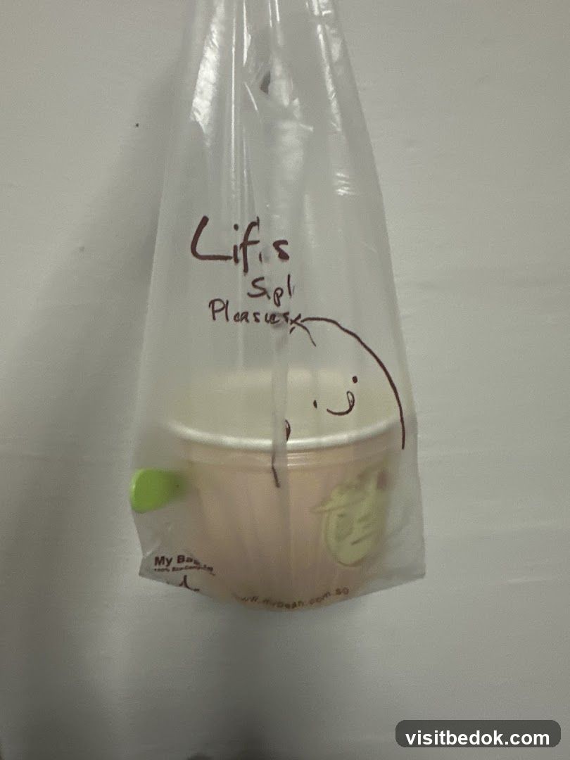Beverage in a plastic bag