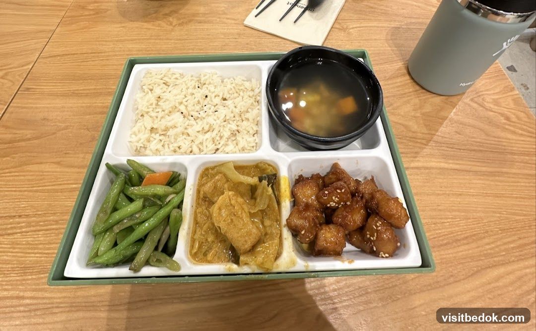Meal Tray with Rice, Soup, and Sides