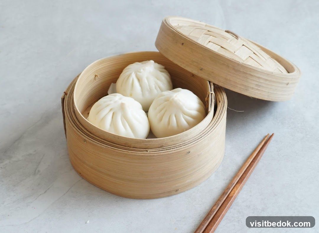 Steamed Buns in a Bamboo Steamer
