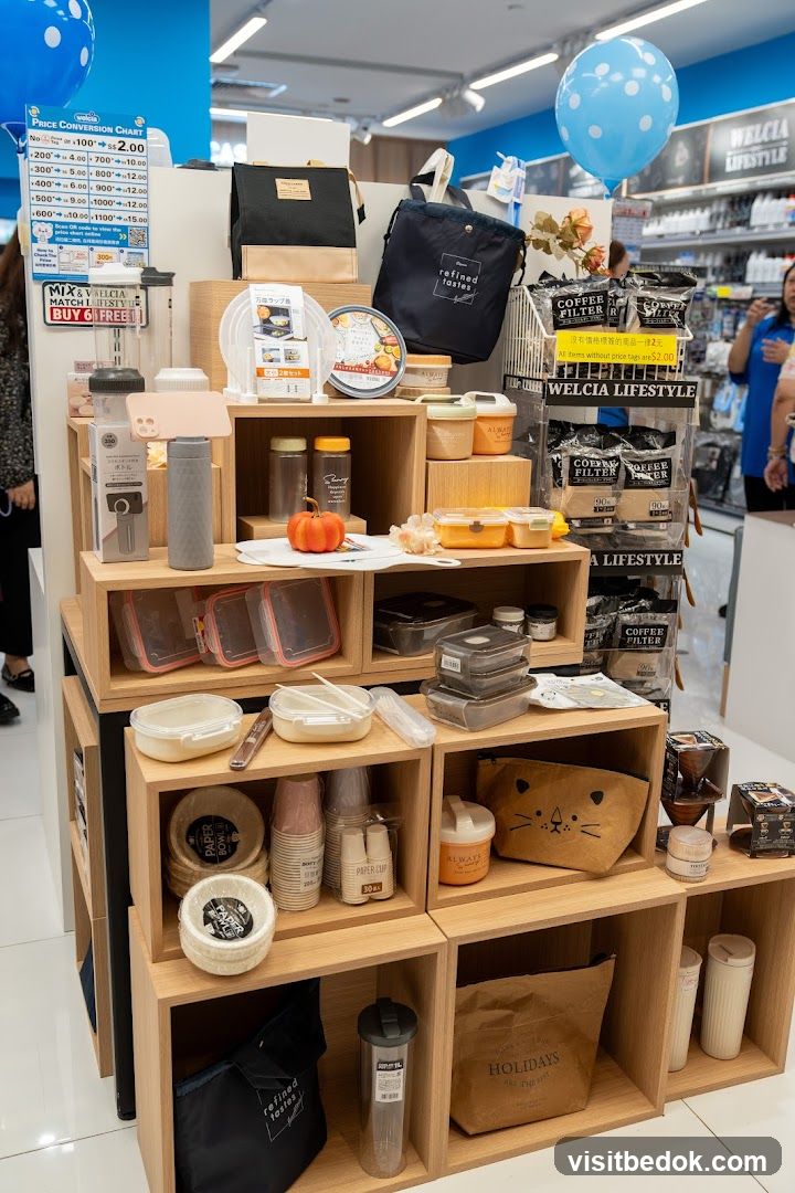 Display of household goods