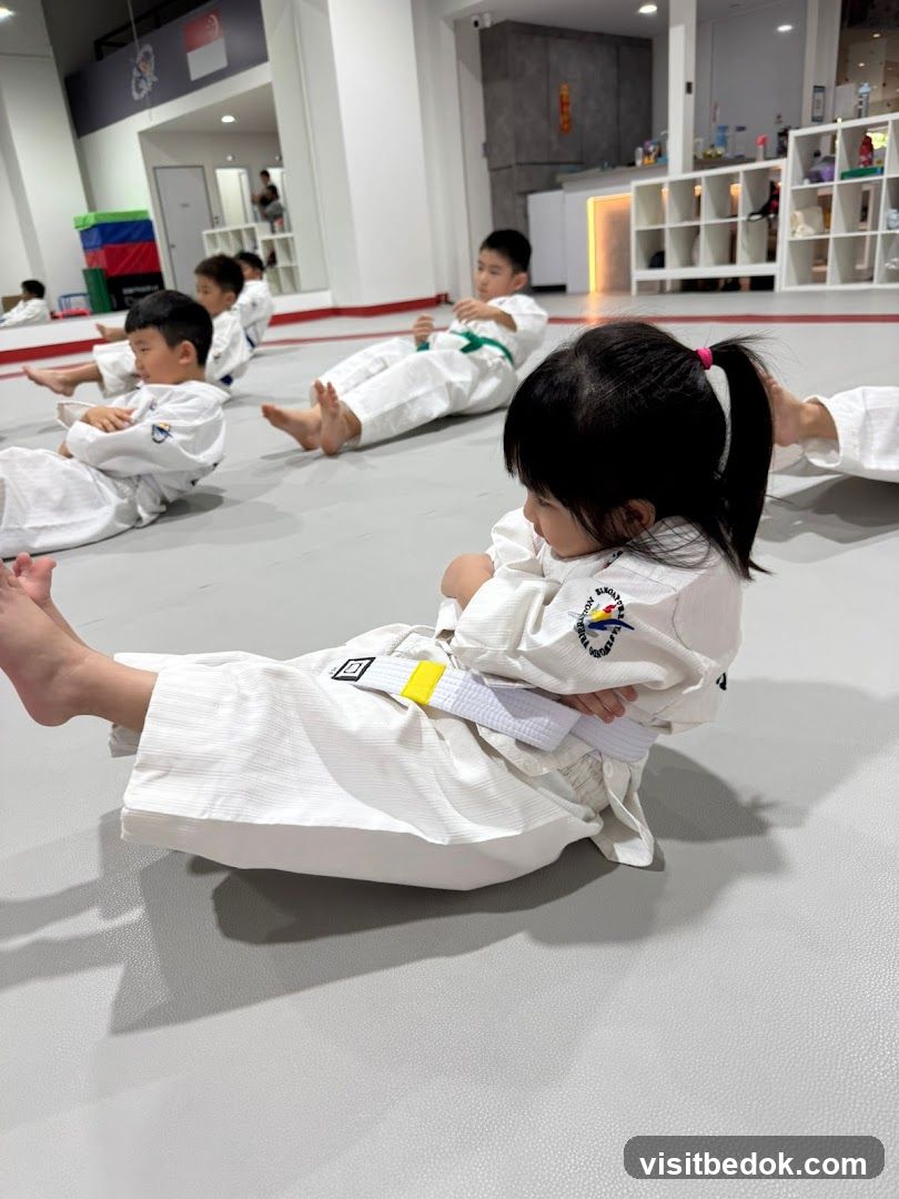 Children practicing martial arts
