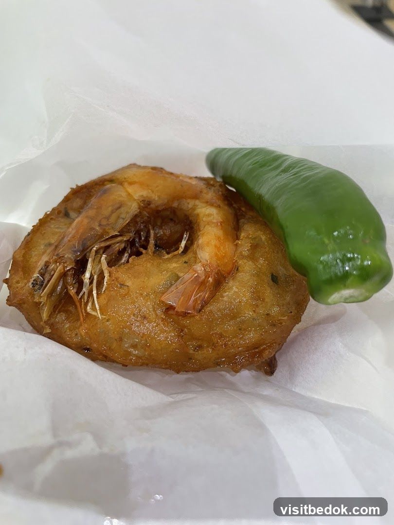 Fried Shrimp Fritter with Green Pepper