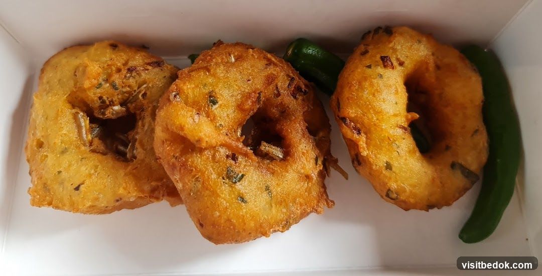 Fried Lentil Doughnuts with Green Chilies