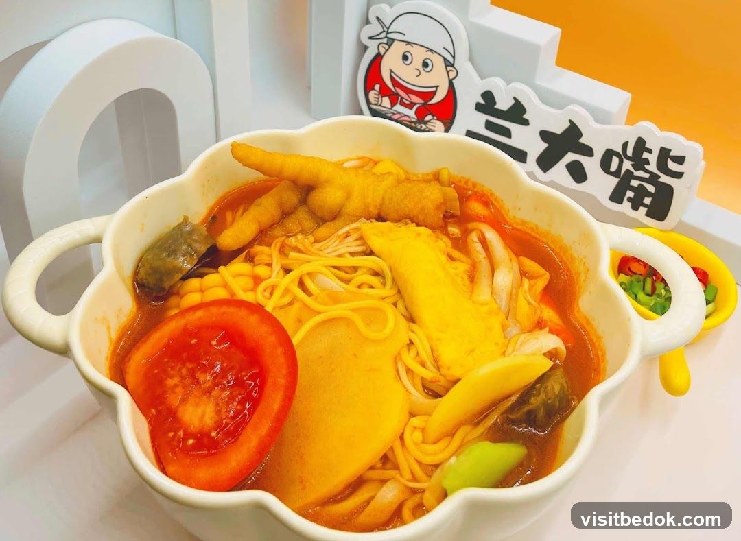 Spicy Noodle Soup with Chicken Feet