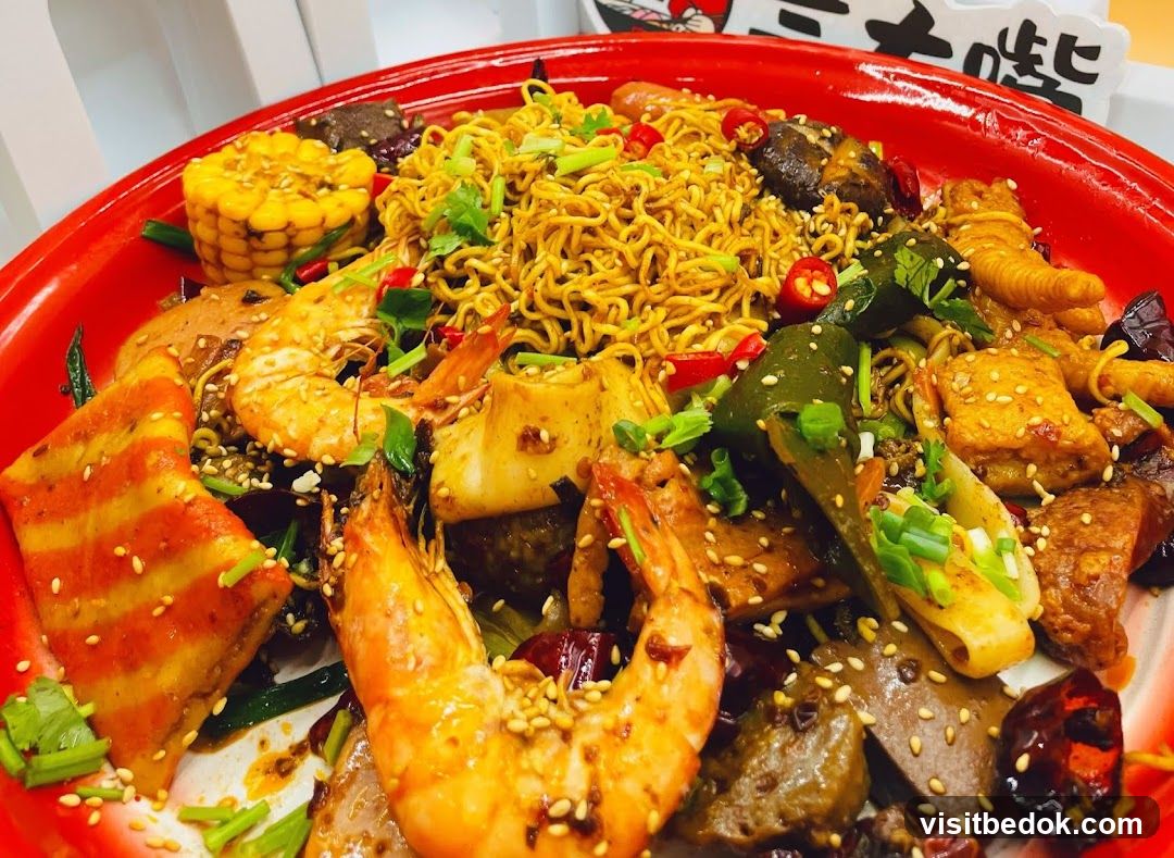 Spicy Noodle and Seafood Platter