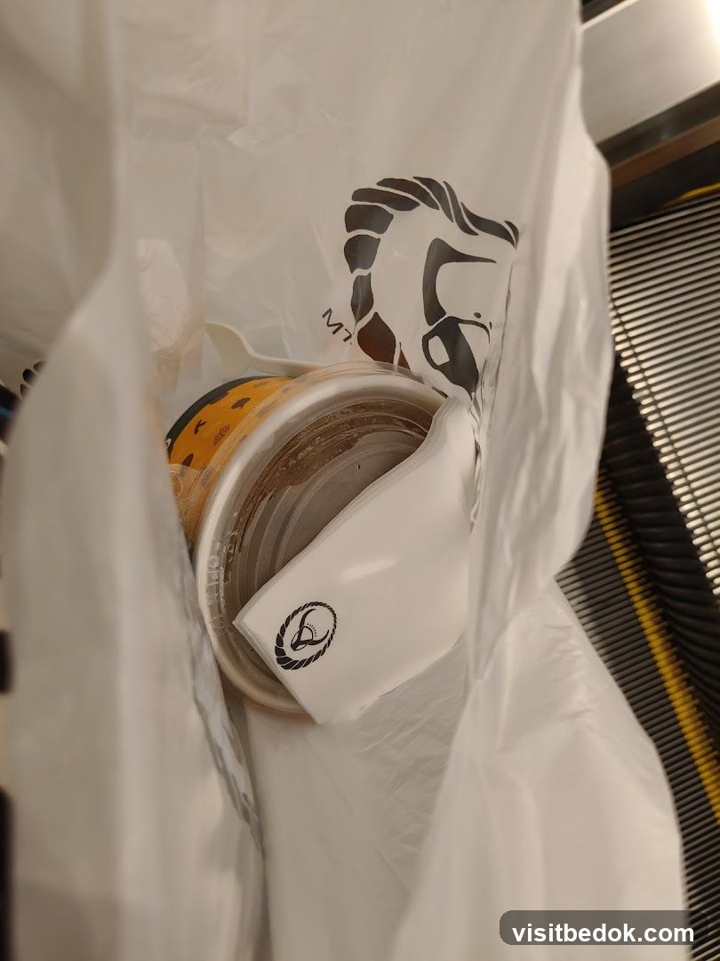 Takeout Bag with Food and Utensils