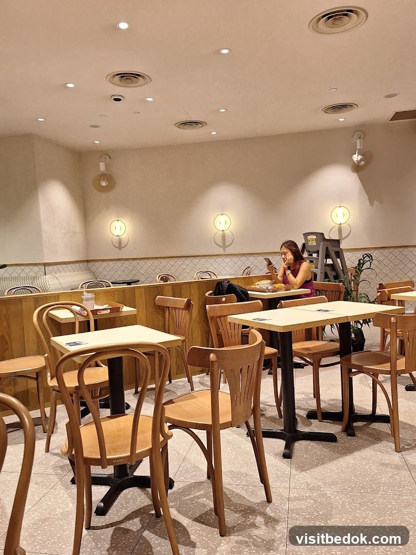 Restaurant Interior with Seated Patron