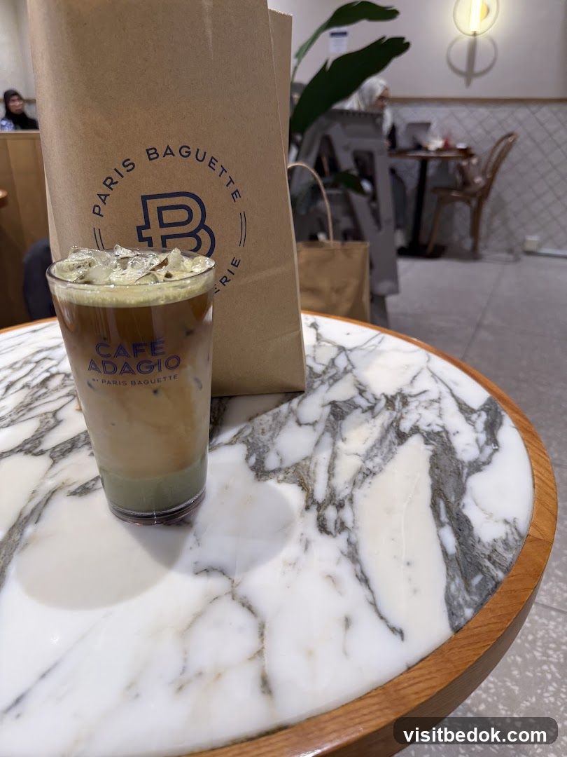 Iced Coffee and Paris Baguette Bag