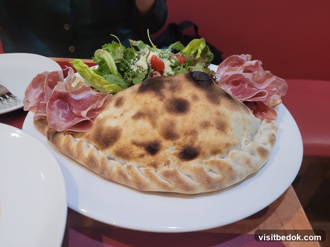 Calzone with Prosciutto and Salad