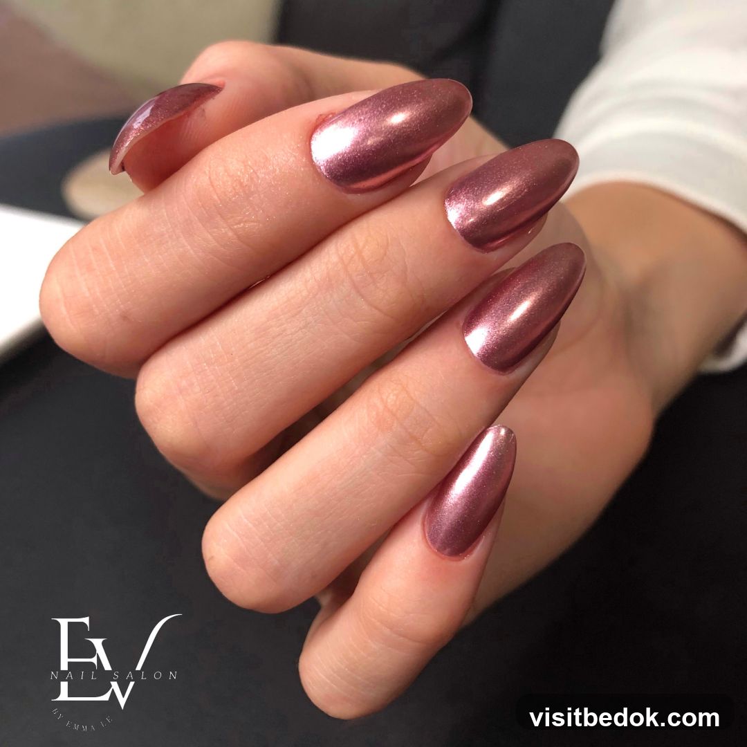 Rose Gold Chrome Nails