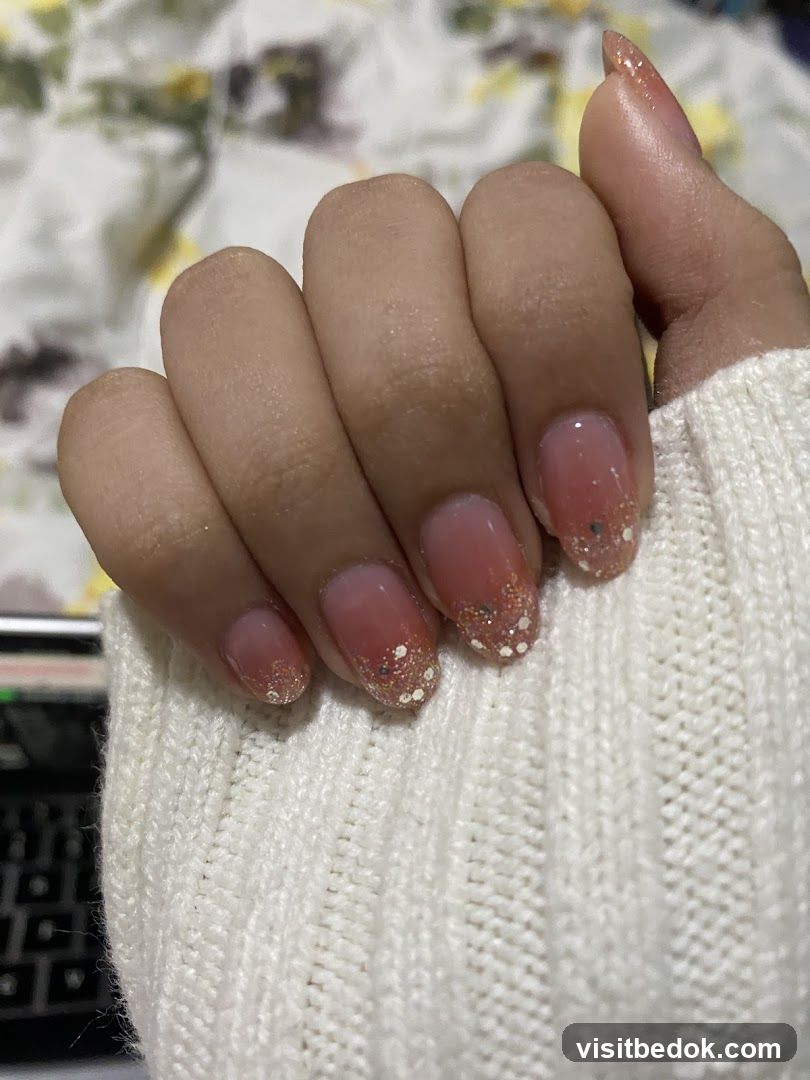 Nails with Glitter Accents