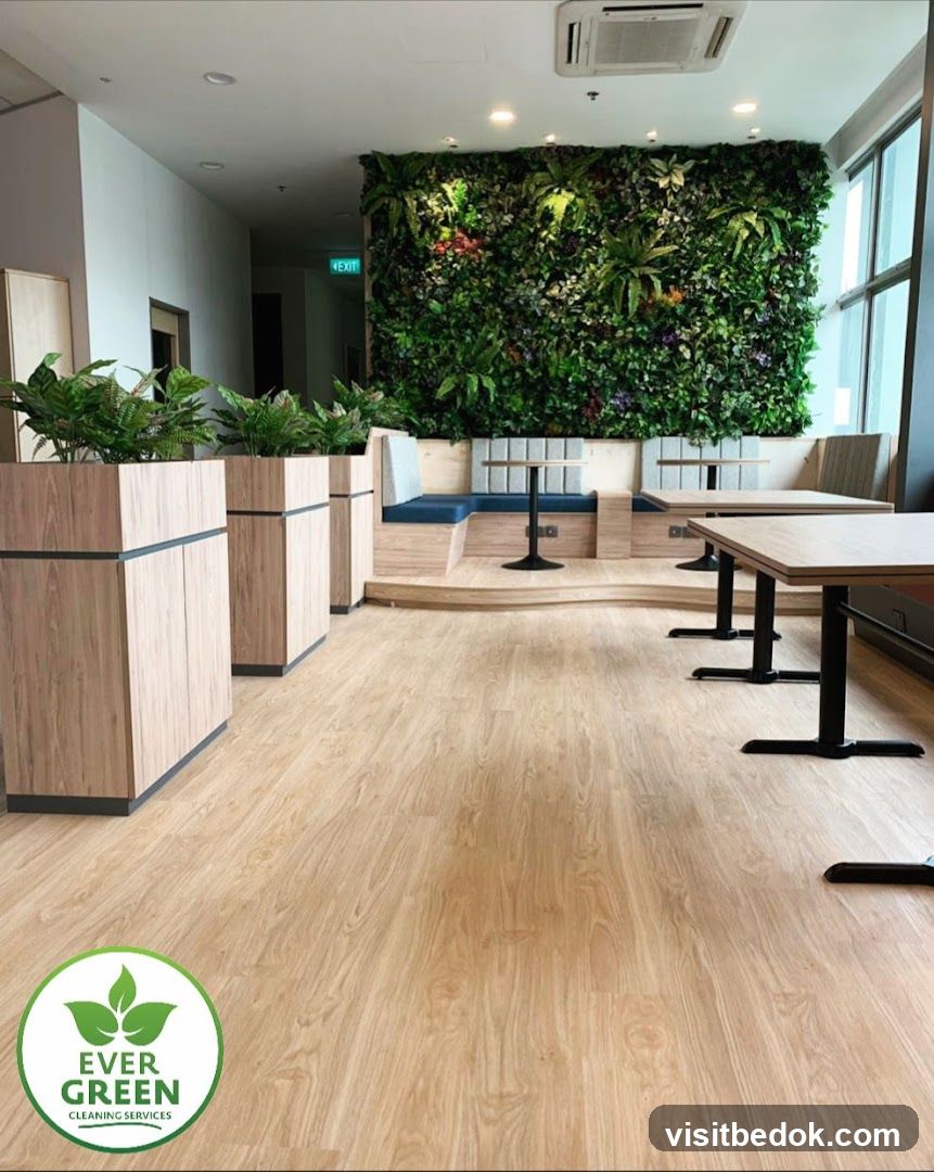 Modern Waiting Area with Green Wall