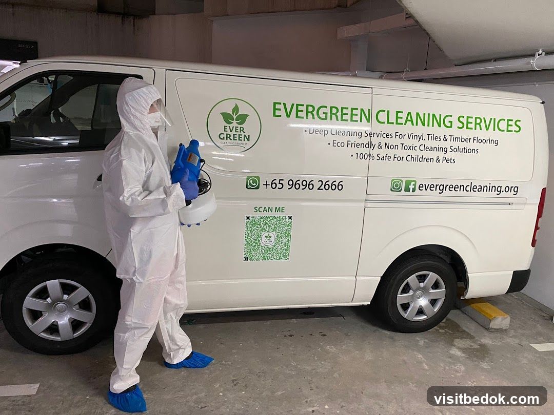 Cleaning Service Van with Worker