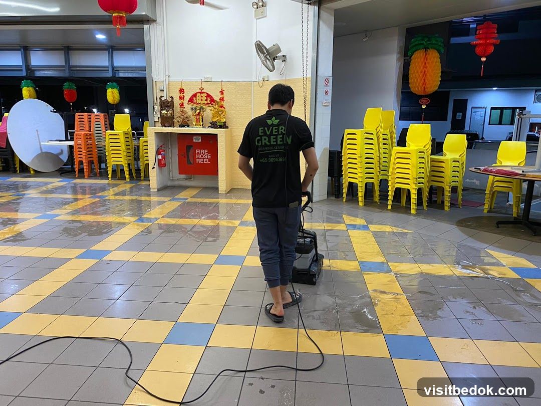 Cleaning a Wet Floor
