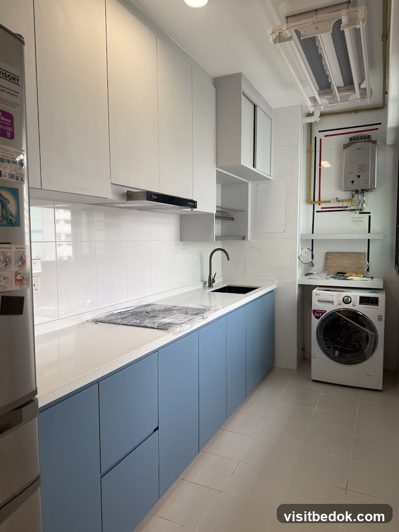 Modern Kitchen with Blue Cabinets