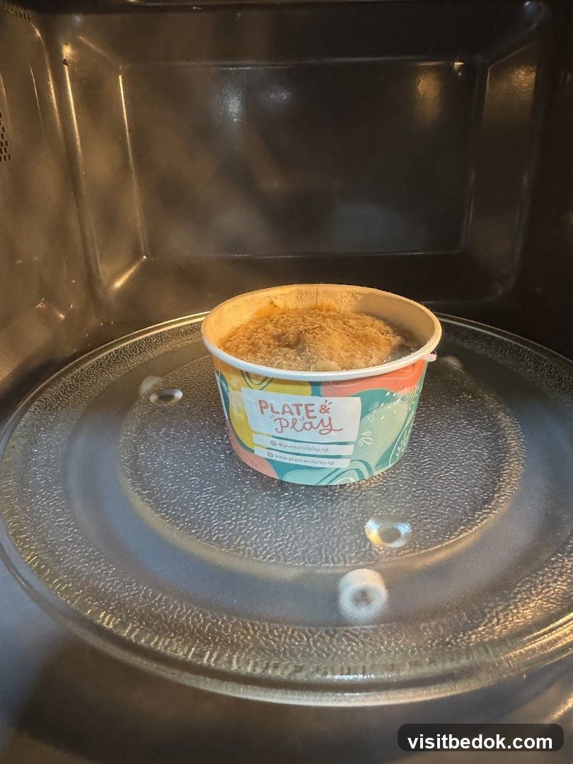 Food being microwaved