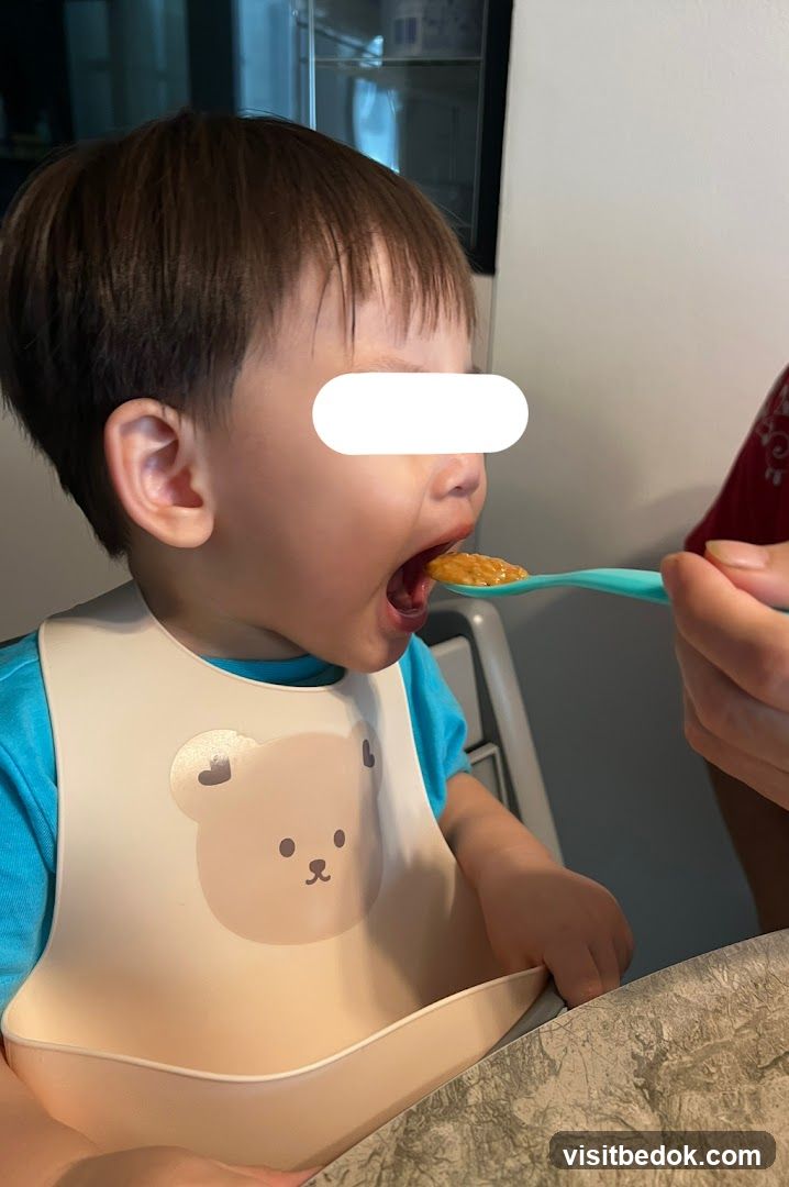 Baby being fed