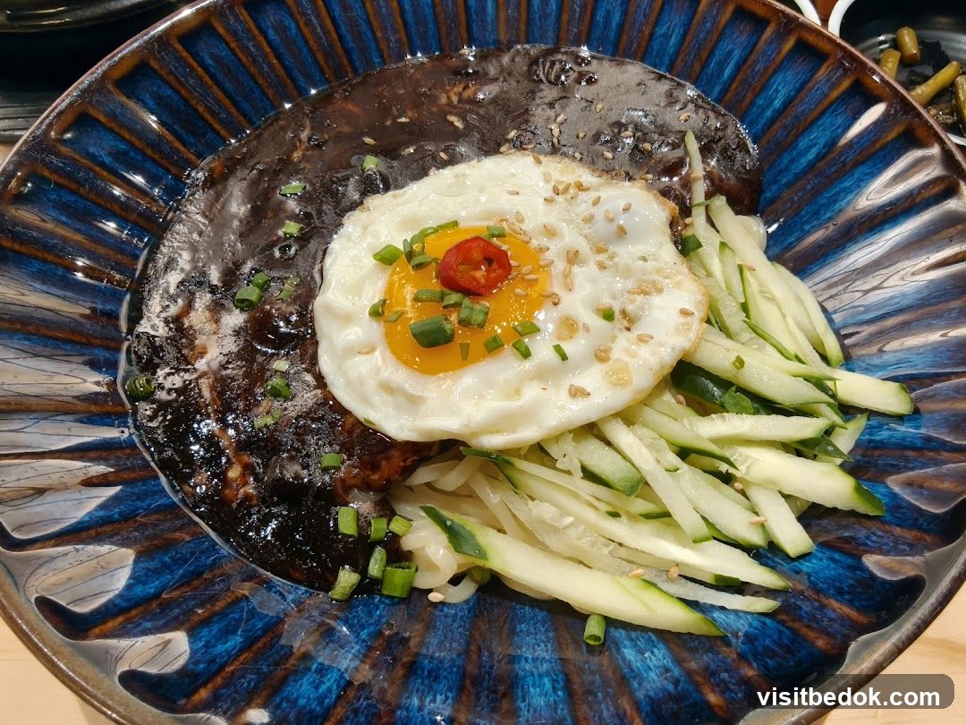 Jajangmyeon with Fried Egg
