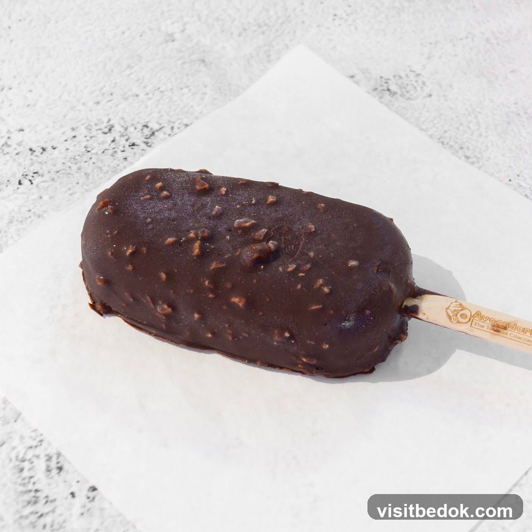 Chocolate-covered ice cream bar