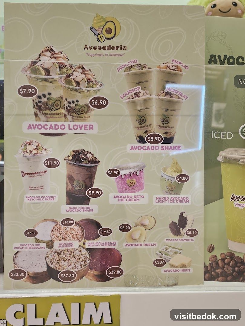 Avocadoria Menu