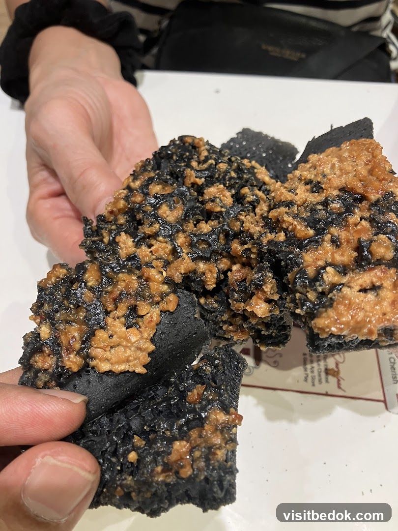 Black Sesame Crisps with Peanut Filling
