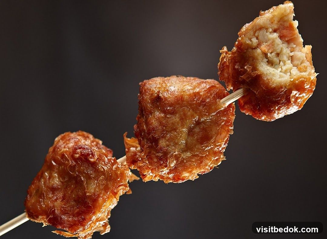 Fried Meatballs on a Skewer