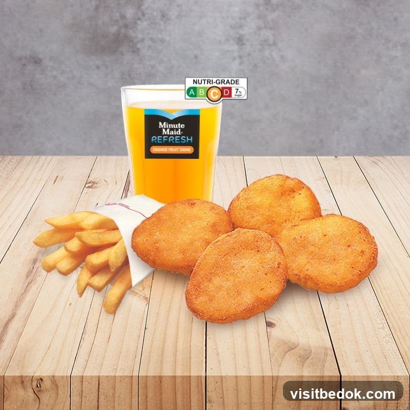Chicken Nuggets and Fries with Orange Drink