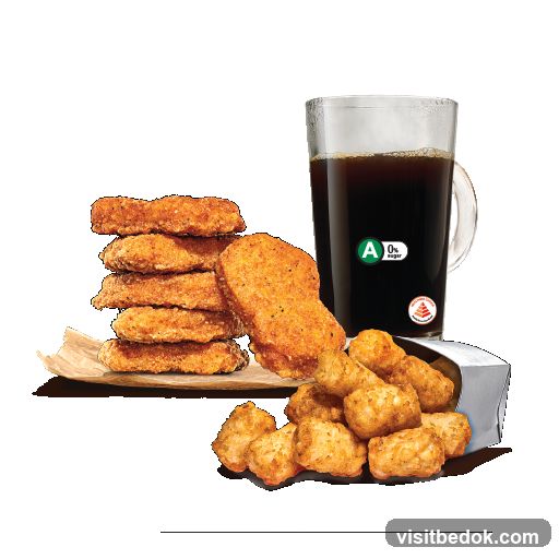 Chicken Nuggets and Tater Tots with Drink