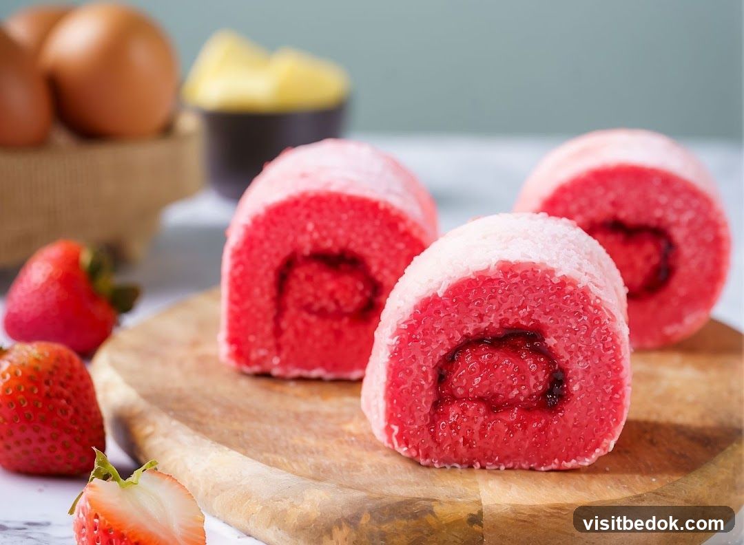Strawberry Swiss Rolls