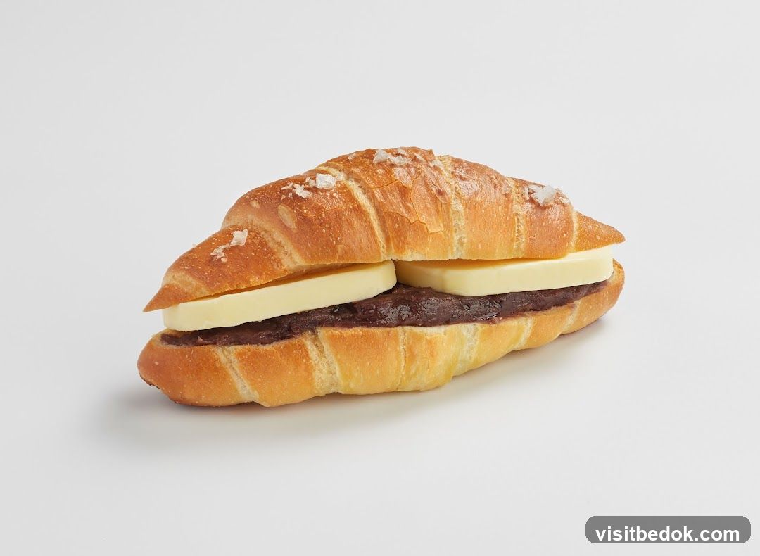 Croissant with Red Bean Paste and Butter