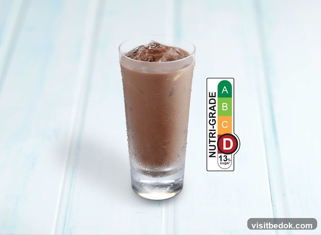Iced Chocolate Drink with Nutri-Grade Label
