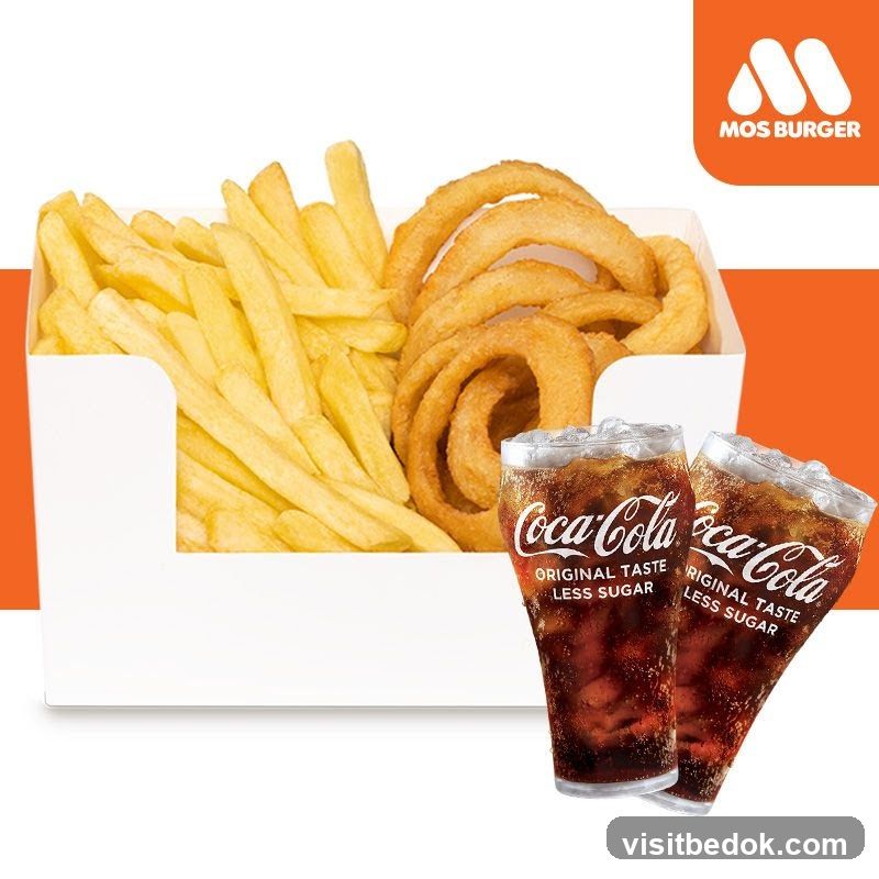 Mos Burger Fries and Onion Rings with Coca-Cola