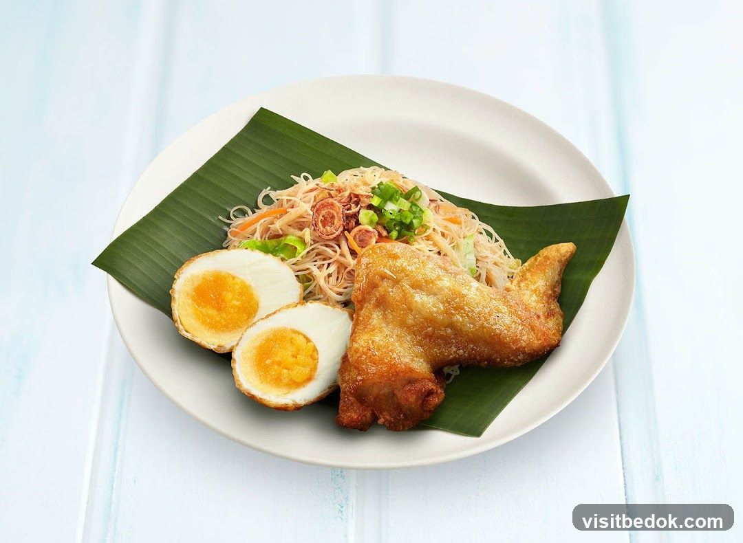 Fried Chicken Wing with Noodles and Eggs