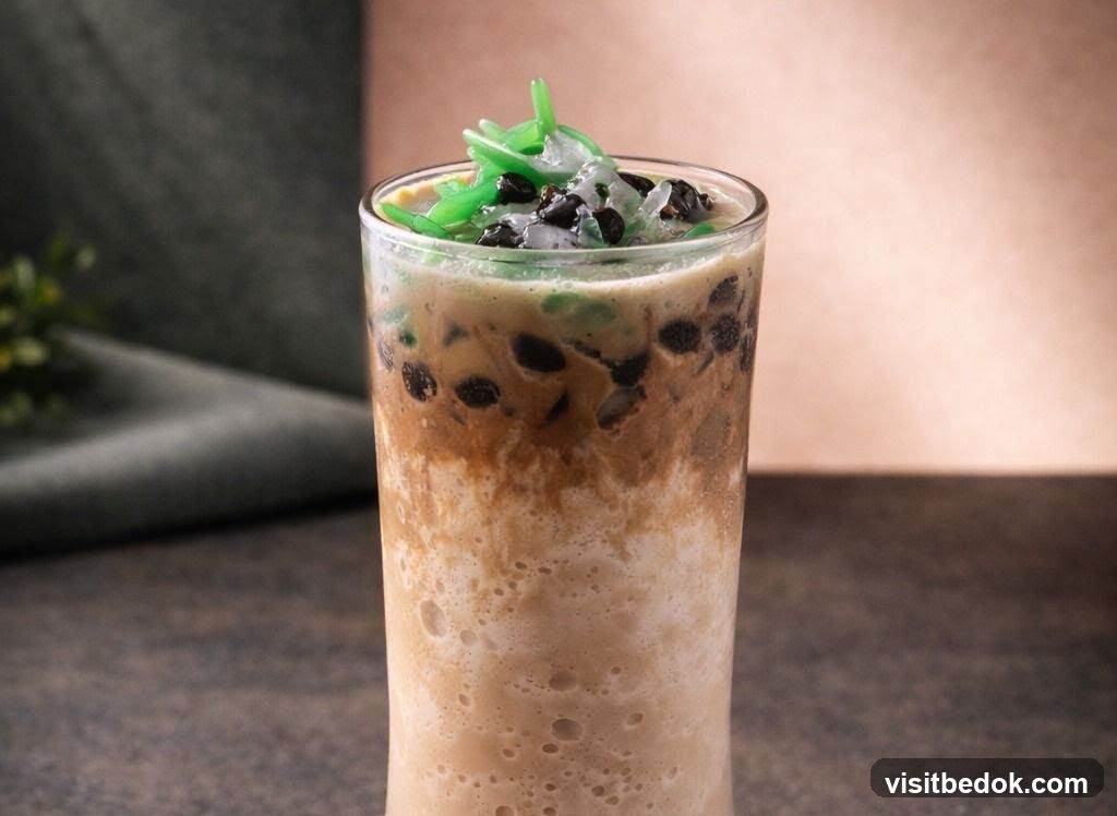 Iced Coffee Drink with Toppings