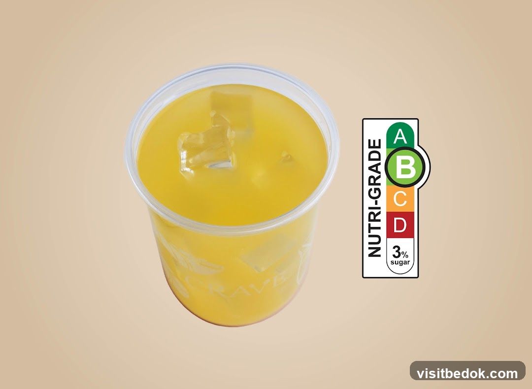 Yellow Drink with Nutri-Grade Label