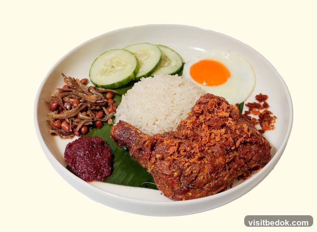 Nasi Lemak with Fried Chicken