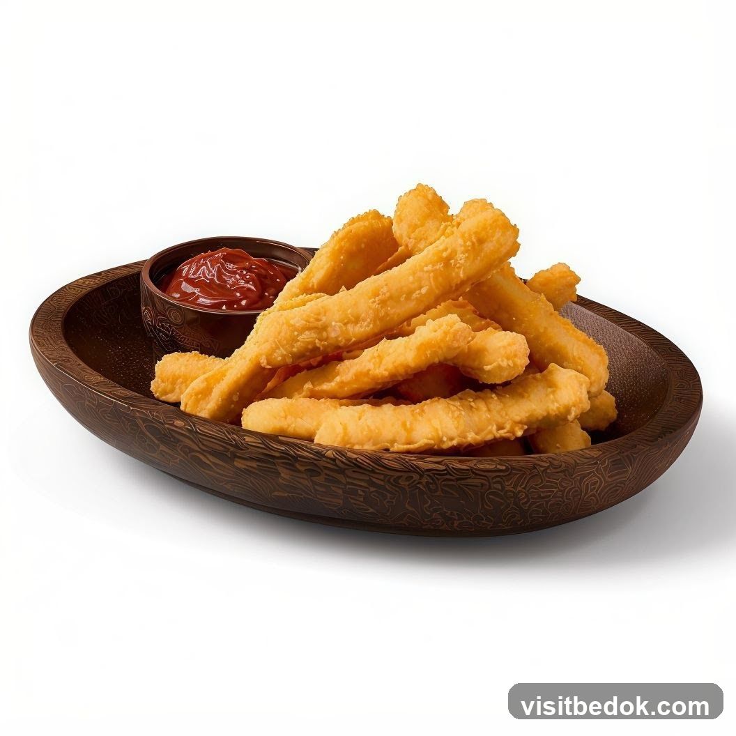 Fried Cheese Sticks with Ketchup