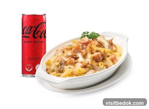 Pasta dish with Coca-Cola Zero Sugar