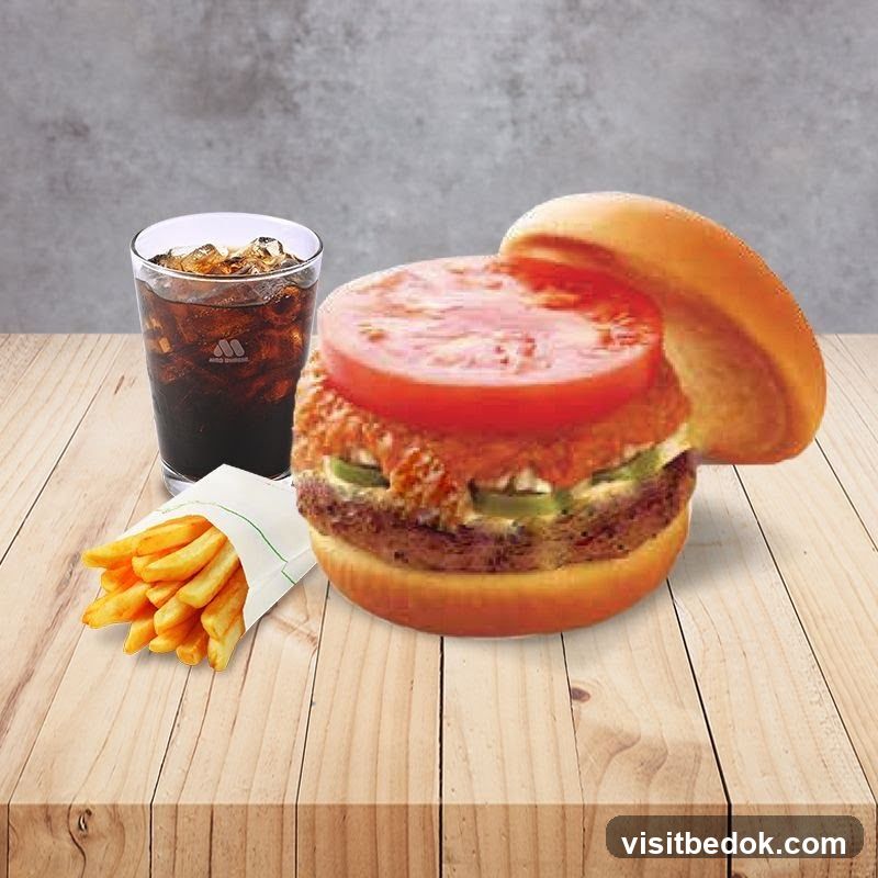 Burger, Fries, and Drink