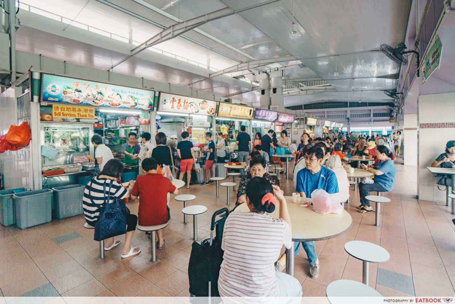 Dining hall at Blk 216 Bedok Food Centre and Market