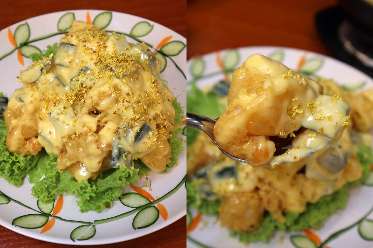 Osmanthus golden prawns at Hei Kitchen Bedok