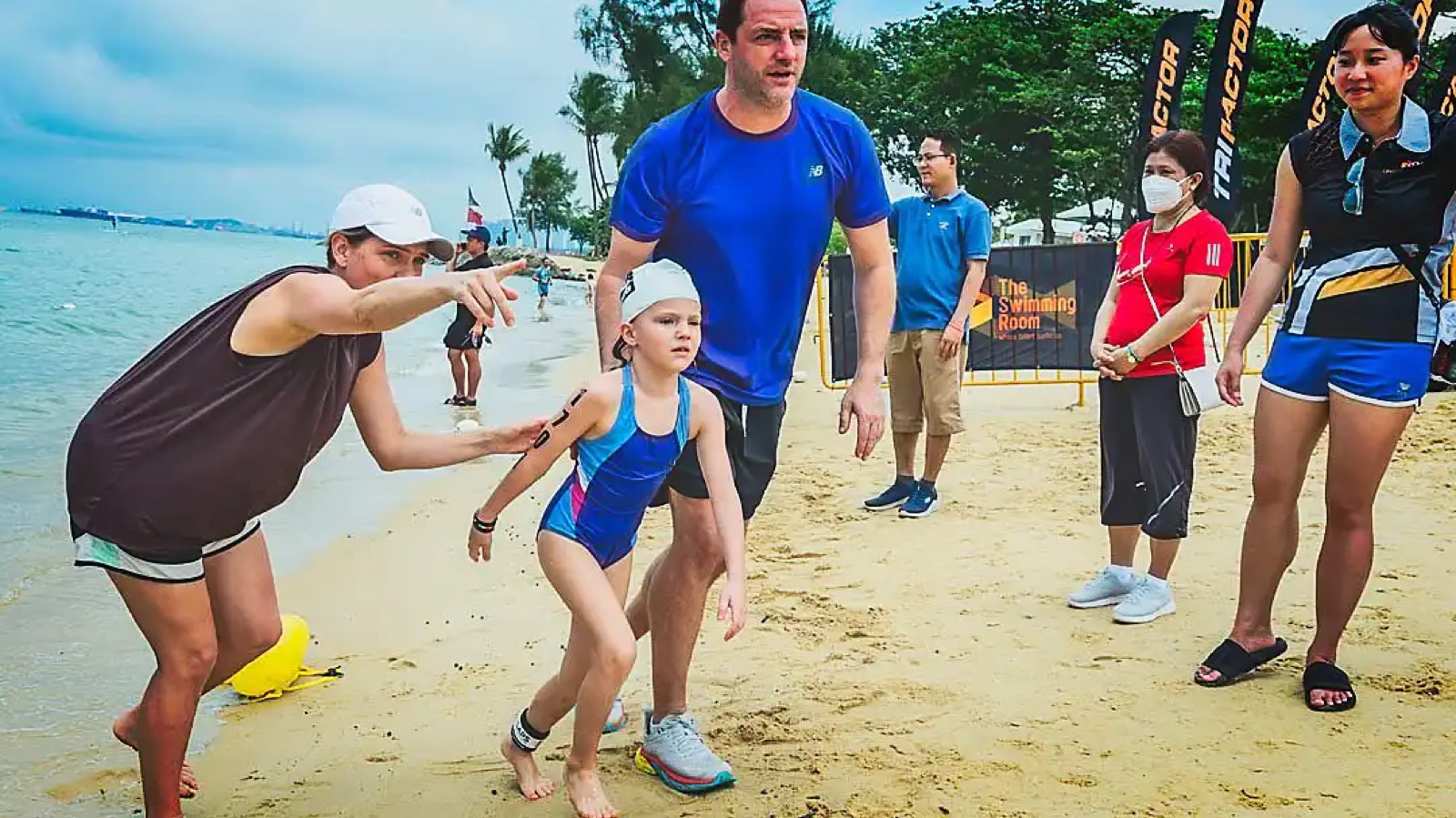 TriFactor race village and athletes at East Coast Park
